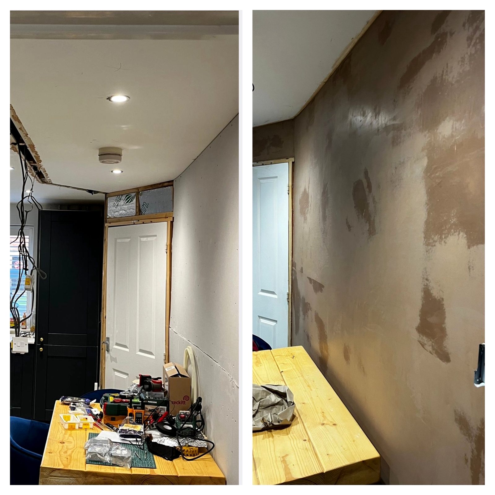 Bay window plaster repair