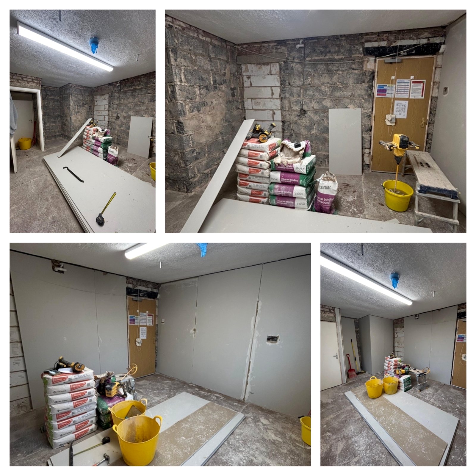 Room boarded for plastering